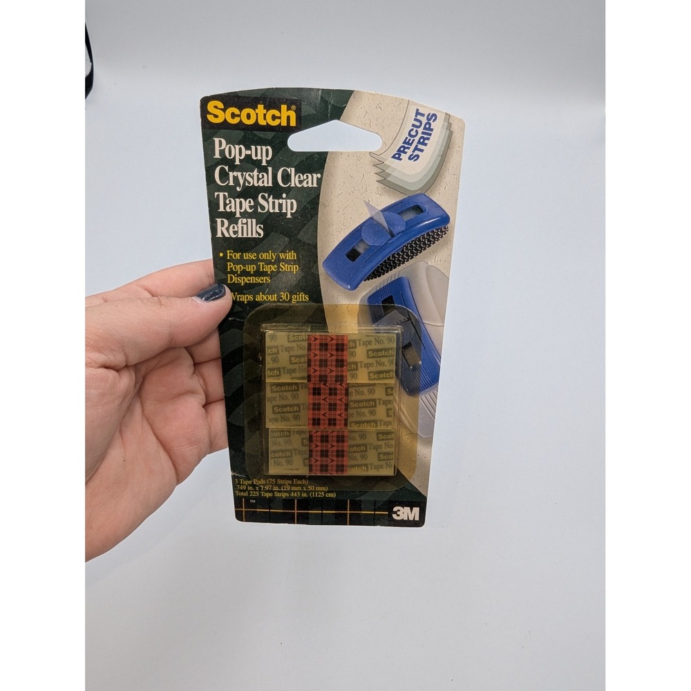 Retired Scotch Pop-up Tape Strip Refills Crystal Clear 225 Strips 90-C Deadstock
